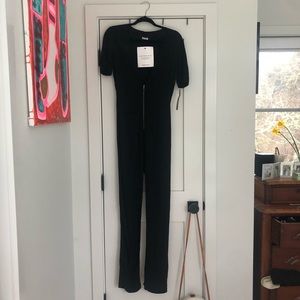 Reformation deep v neck jumpsuit